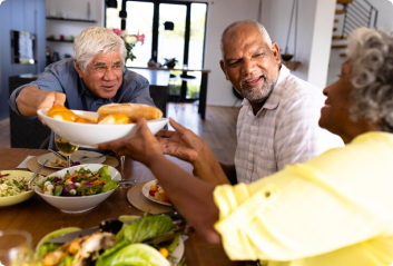 Nutritious meals and dining together at the center
